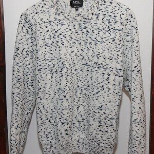 A.P.C. Tino Astro Dye Cotton Jumper Sweatshirt Men XS Summer Spring Blue Speckle
